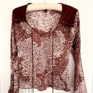 Vintage Y2K Zio Abstract Animal Print Top